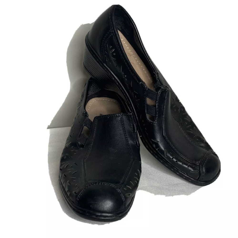 4/$35 Alia Shoes Heel 6 Leather Vented Slip On